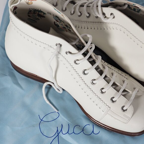 Special Edition White Gucci Brogue Jakarta Ankle Boot with Perforated Details - Picture 2 of 8